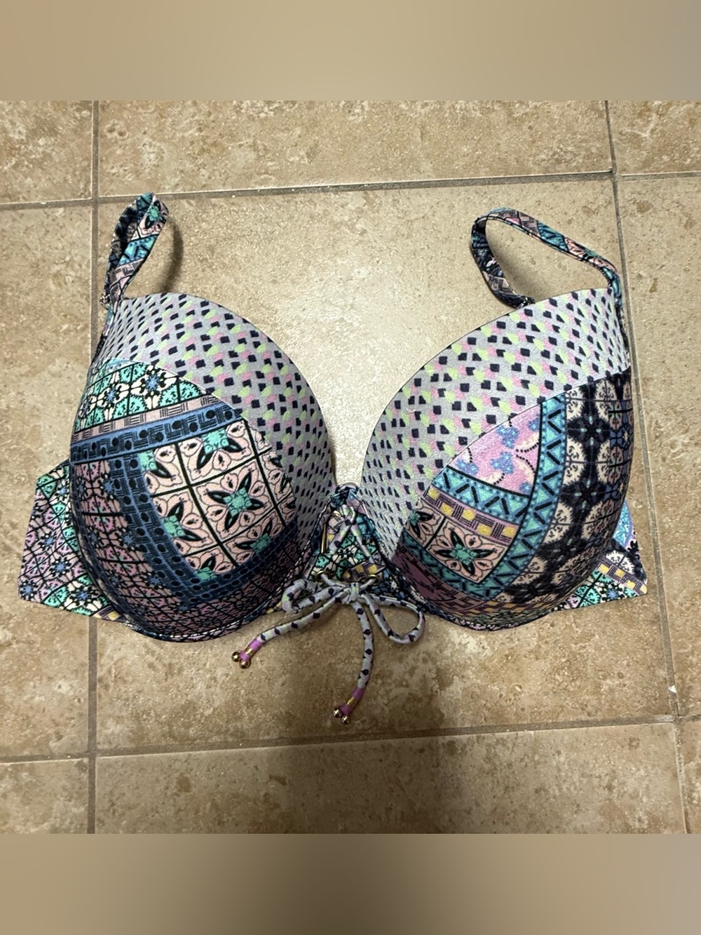 Victoria’s Secret patchwork swim top